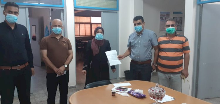 وفد من لجنة اللاجئين بحركة فتح  ساحة غزة يلتقي بمسؤول منطقة مخيم رفح في وكالة الغوث 