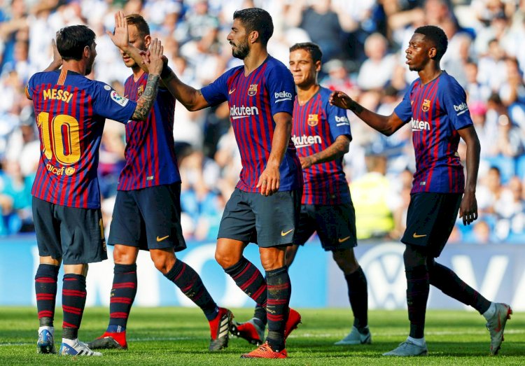 صورة لاعبي من  برشلونة