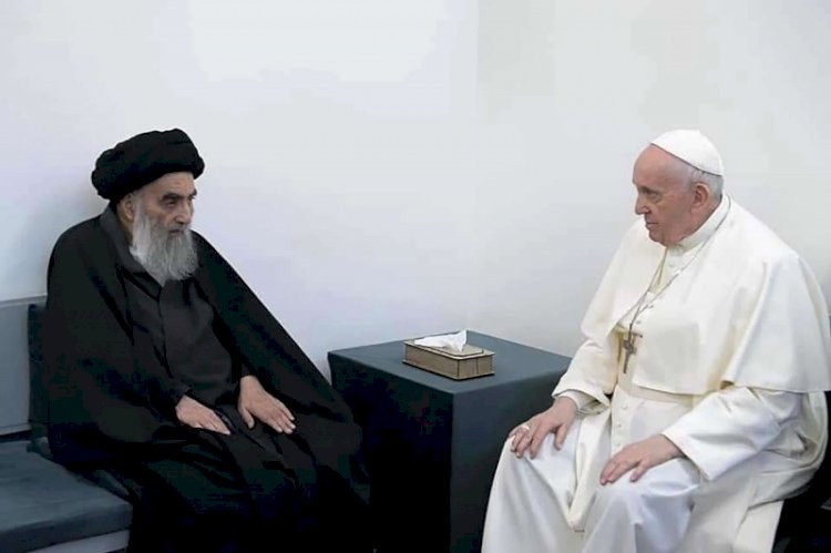 البابا والمرجع الديني العراقي علي السيستاني 