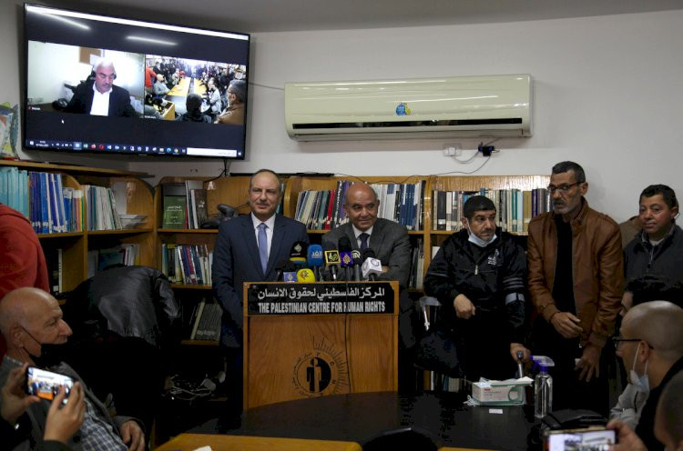 مؤتمر صحفي لمؤسسات حقوق الانسان حول قرار الدائرة التمهيدية للمحكمة الجنائية الدولية في لاهاي