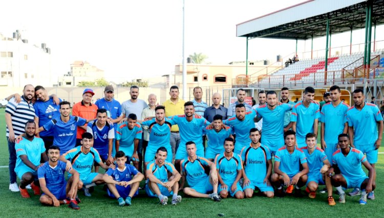  رفح: وفد من حركة فتح بمحافظة رفح يزور نادي شباب رفح خلال الاستعداد للمباراة المرتقبة