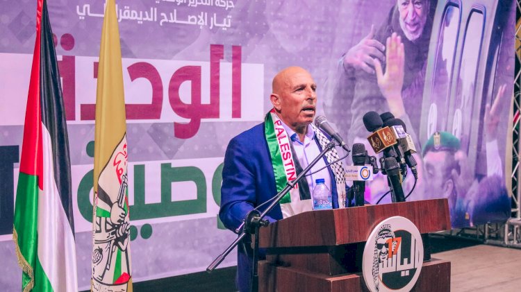 غزة:أثناء إلقاء الكلمة في ذكرى استشهاد القائد ياسر عرفات