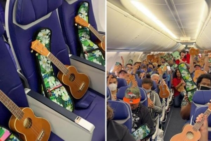 شركة طيران تمنح ركابها جيتارا ودرس موسيقى مجانيا فى الجو