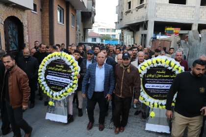 بالصور: قيادة حركة فتح في ساحة غزة تقدم واجب العزاء بوفاة المناضل اللواء "أدهم عابد"