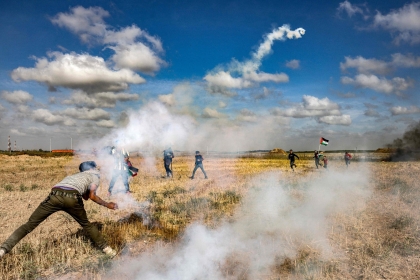 إصابات جراء اطلاق قوات الاحتلال الرصاص تجاه المشاركين بفعالية العلم الفلسطيني شرق غزة