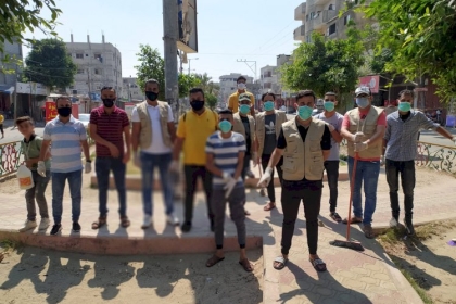 لجنة اللاجئين  في حركة فتح - ساحة غزة  تنفذ مبادرة بعنوان "لنواجه كورونا " بمحافظة رفح