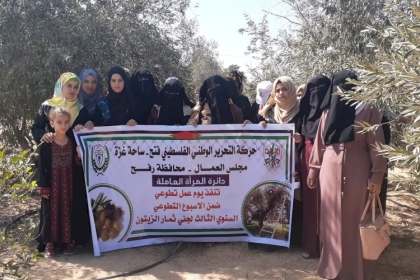 دائرة المرأة العاملة في مجلس العمال تشارك في اليوم التطوعي لجني ثمار الزيتون