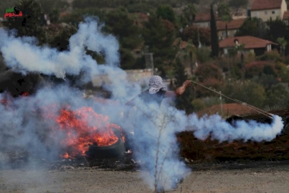 مواجهات مع الاحتلال عند المدخل الشمالي للبيرة