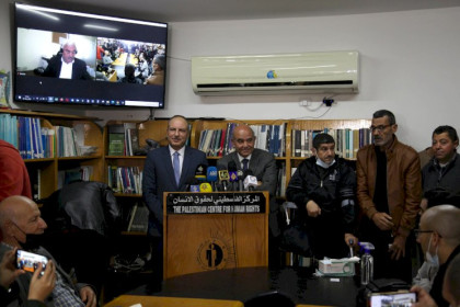 مؤتمر صحفي لمؤسسات حقوق الانسان حول قرار الدائرة التمهيدية للمحكمة الجنائية الدولية في لاهاي