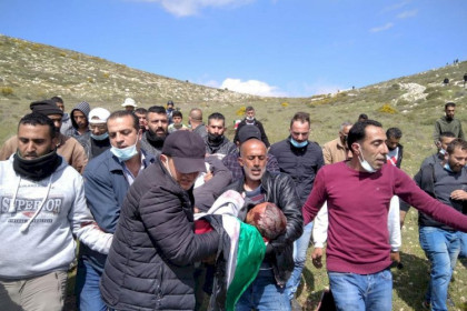 نابلس: تشييع جثمان الشهيد حنايشة في بيت دجن
