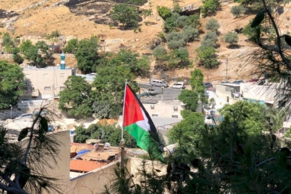 صور : أهالي بلدة سلوان يرفعون العلم الفلسطيني على أسطح منازلهم المهددة بالتهجير