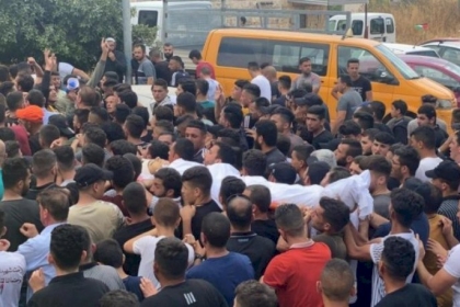 نابلس: تشييع جثمان الشهيد بني شمسة في بلدة بيتا
