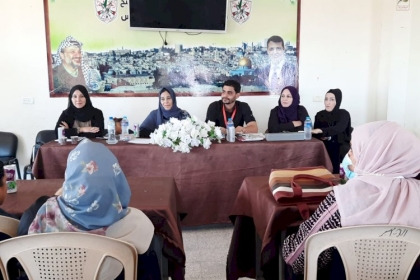 لجنة الانشطة والمبادرات في مجلس المرأة  بمحافظة خانيونس تنفذ ورشة صحية توعوية