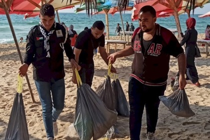مستقبل وطن الكشفية بمجلس الشباب الفلسطيني تنفذ حملة تطوعية بعنوان "شط نظيف" بمناسبة اليوم العالمي للمنديل الكشفي