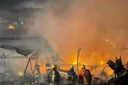نابلس:  اندلاع حريق كبير في السوق الشرقي ولم تُعرف الأسباب