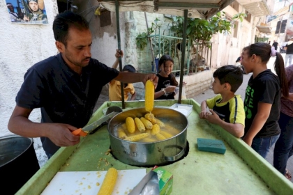بالصور: مهران حمادة " ملك الذرة" الأشهر في مخيم بلاطة بنابلس
