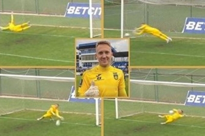 فيديو مذهل: حارس مرمى يتصدى لـ 5 ركلات جزاء