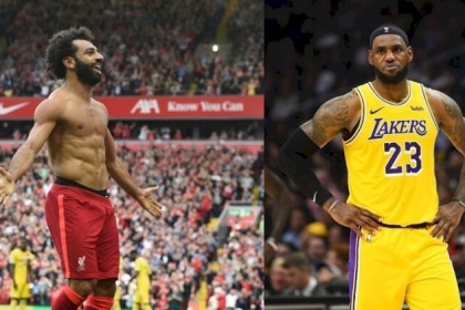 أسطورة كرة السلة الأمريكي ليبرون جيمس لا يصدق ما يفعله صلاح