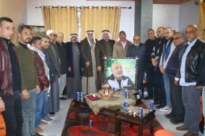 بالصور.. وفد من قيادة تيار الإصلاح الديمقراطي يزور بيت شيخ الأسرى  الفلسطينيين والعرب  اللواء فؤاد الشوبكي