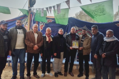 حركة فتح بمحافظة رفح تنظم زيارة تهنئة بالإفراج للأسير المحرر سعيد شلوف