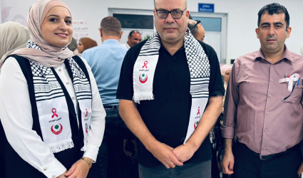 لجنة الصحة بتيار الإصلاح الديمقراطي في حركة فتح بساحة غزة، تشارك في افتتاح فعاليات أكتوبر الوردي بوزارة الصحة