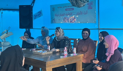 لحنة الصحة بتيار الإصلاح الديمقراطي في ساحة غزة تستكمل حملة "الفحص المبكر لسرطان الثدي"