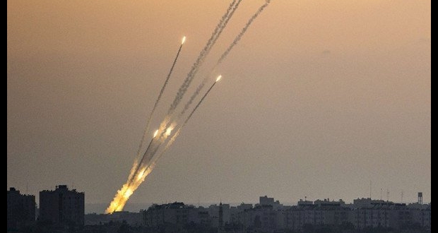 رشقة صواريخ على مستوطنات غلاف غزة 