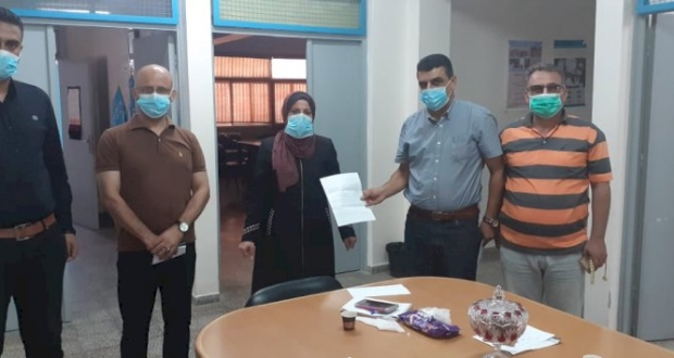 وفد من لجنة اللاجئين بحركة فتح  ساحة غزة يلتقي بمسؤول منطقة مخيم رفح في وكالة الغوث 