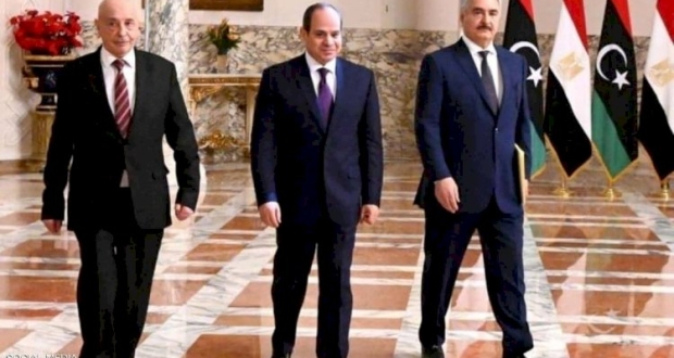 السيسي التقي صالح وحفتر