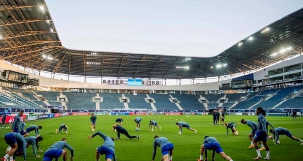 جانب من تمارين للاعبي نادي دينامو كييف. أرشيفية