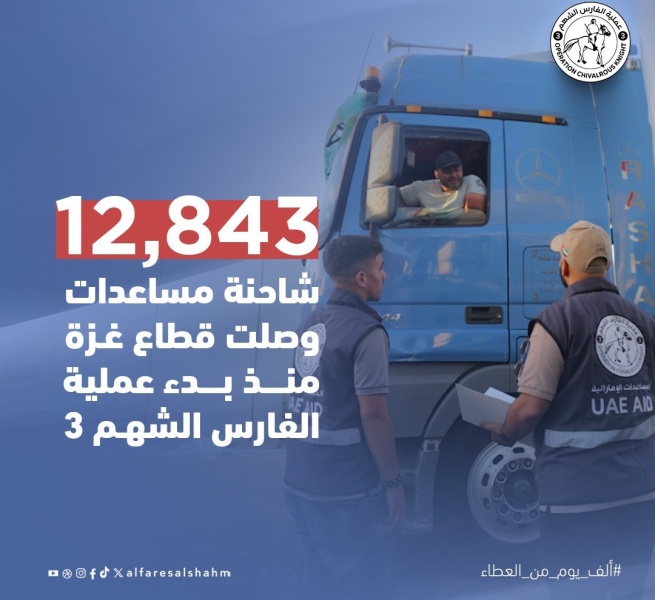 فيديو:   75 شاحنة إماراتية تحمل 800 طن من المساعدات تصل إلى غزة